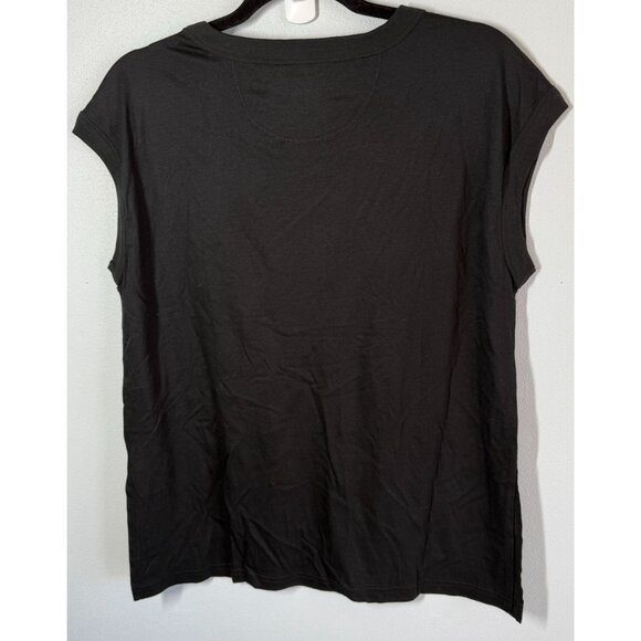 NWOT Madewell Sleeveless T-Shirt Small Black Side Slit Modal/Silk Blend Casual - Picture 2 of 9